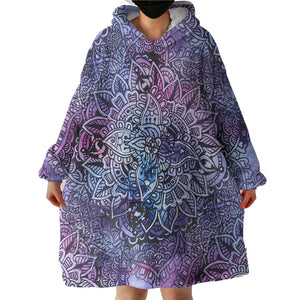 Purple Mandala Matrix SWLF4646 Hoodie Wearable Blanket