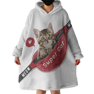 Super Cute Cat SWLF4652 Hoodie Wearable Blanket