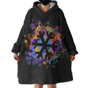 Colorful Spray Snowflake  SWLF4655 Hoodie Wearable Blanket