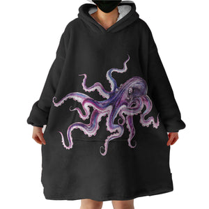 Dark Purple Octopus SWLF4662 Hoodie Wearable Blanket