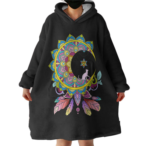 Image of Half Moon Mandala Dream Catcher SWLF4665 Hoodie Wearable Blanket