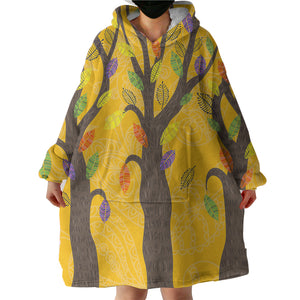 Colorful Leaves & Trees SWLF4729 Hoodie Wearable Blanket