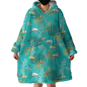 Tiny Creatures Marine Ocean SWLF4737 Hoodie Wearable Blanket