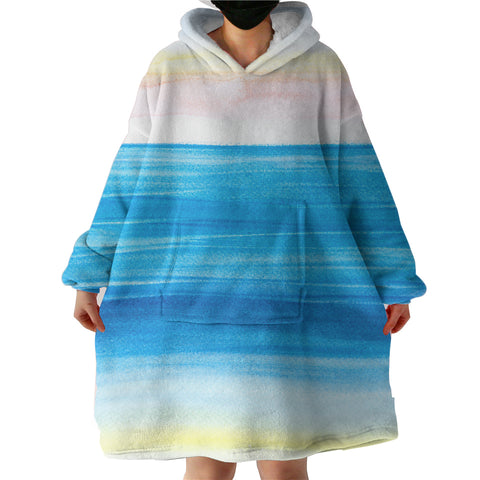 Image of Watercolor Gradient White Blue SWLF4741 Hoodie Wearable Blanket