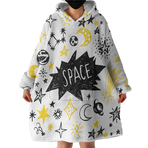 Image of Cute Space Children Line Sketch SWLF5155 Hoodie Wearable Blanket