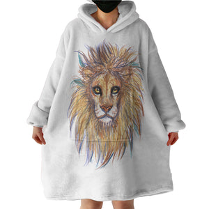 Lion Waxen Color Draw SWLF5158 Hoodie Wearable Blanket