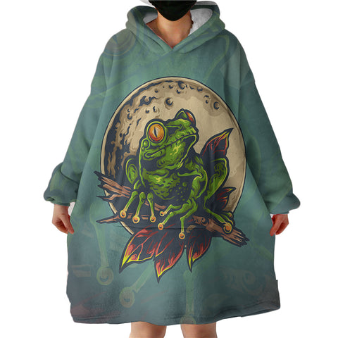 Image of Old School Color Frog Moon Night SWLF5176 Hoodie Wearable Blanket