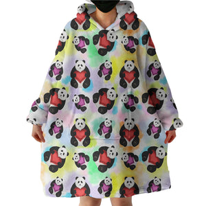 Multi Love Panda Gradient Theme  SWLF5180 Hoodie Wearable Blanket