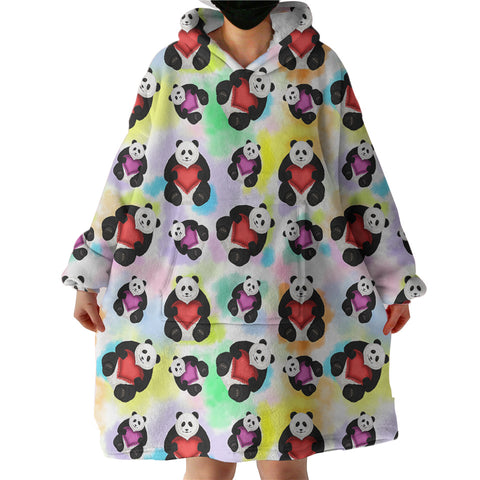 Image of Multi Love Panda Gradient Theme  SWLF5180 Hoodie Wearable Blanket