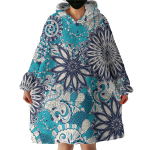 Shade of Blue Multi Mandala SWLF5188 Hoodie Wearable Blanket