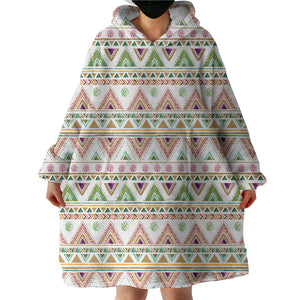 Shade of Pink & Green Aztec SWLF5189 Hoodie Wearable Blanket