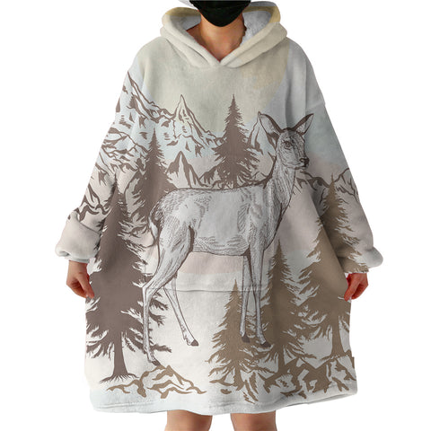 Image of Little Deer Forest Brown Theme  SWLF5197 Hoodie Wearable Blanket