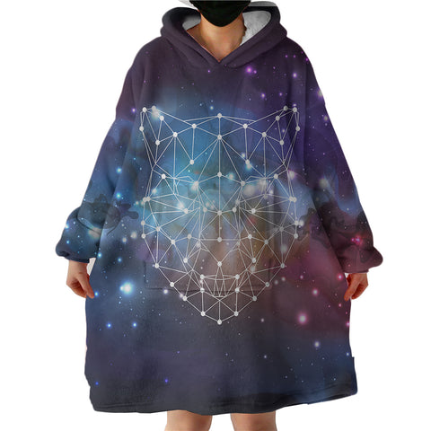 Image of Panther Geometric Line Galaxy Theme  SWLF5198 Hoodie Wearable Blanket