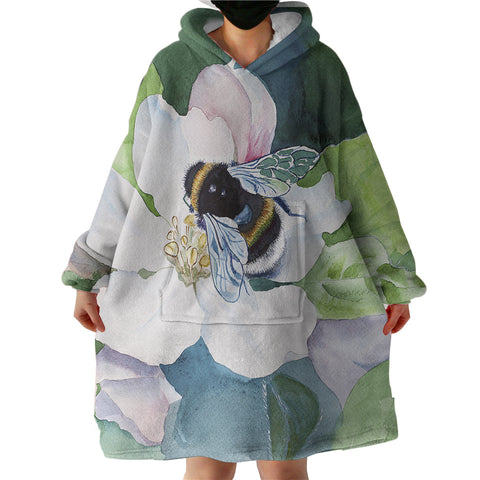 Image of Bee Sucking Flower Mites SWLF5239 Hoodie Wearable Blanket