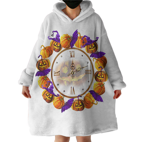 Image of Halloween Pumpskin Clock  SWLF5256 Hoodie Wearable Blanket