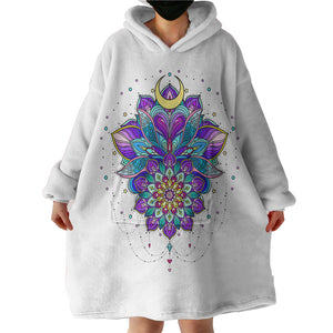 Half Moon Purple Mandala Illustration  SWLF5340 Hoodie Wearable Blanket