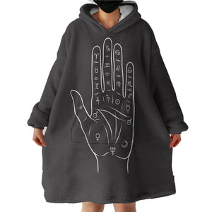 Zodiac Sign On Hand Black Theme SWLF5357 Hoodie Wearable Blanket