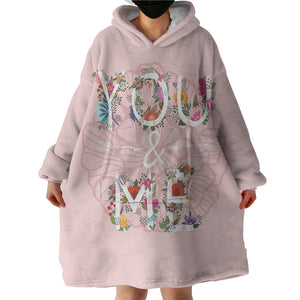 Floral You And Me Pink Theme  SWLF5446 Hoodie Wearable Blanket