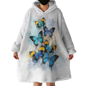 Blue Tint Butterflies  SWLF5461 Hoodie Wearable Blanket