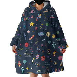 Cute Colorful Tiny Universe Draw  SWLF5467 Hoodie Wearable Blanket