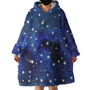 Blue Tint Galaxy Stars  SWLF5474 Hoodie Wearable Blanket