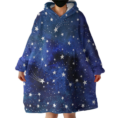 Image of Blue Tint Galaxy Stars  SWLF5474 Hoodie Wearable Blanket