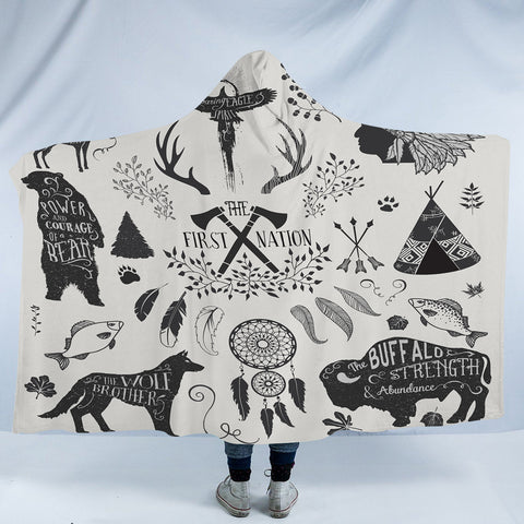 Image of The First Nation SWLM3334 Hooded Blanket