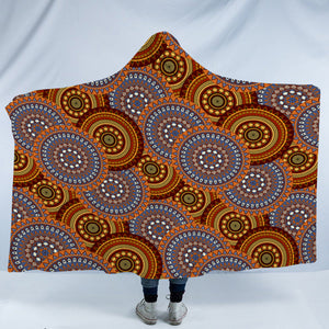 Round Mandala Aztec SWLM3342 Hooded Blanket