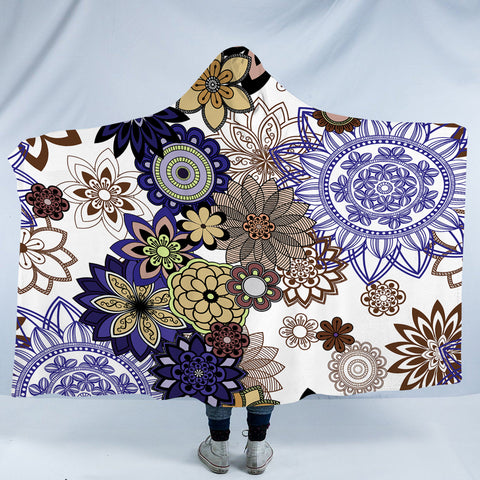 Image of Round Floral Aztec SWLM3343 Hooded Blanket