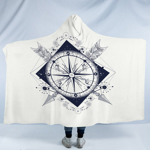 Image of Arrows & Compass SWLM3349 Hooded Blanket