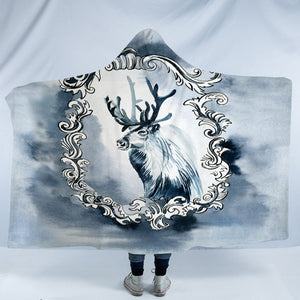 Elk Sketch On The Mirror SWLM3366 Hooded Blanket