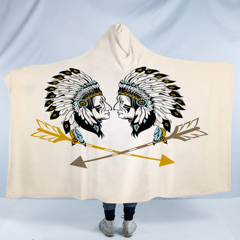 Image of Facing Bohemian & Arrows SWLM3367 Hooded Blanket