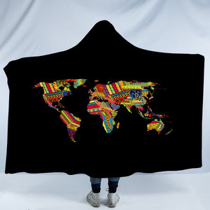 Colorful Aztec Map SWLM3370 Hooded Blanket