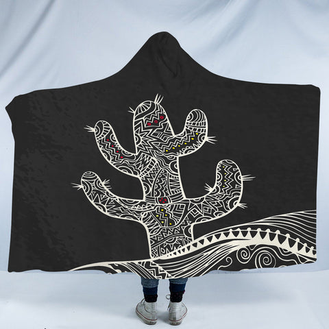 Image of Cactus Sketch SWLM3376 Hooded Blanket