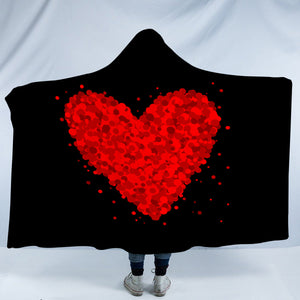 Red Dot Heart SWLM3377 Hooded Blanket