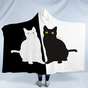 Reflect B&W Cats SWLM3380 Hooded Blanket