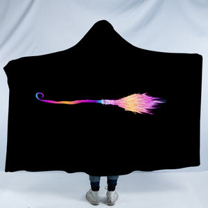 Colorful Gradient Flying Broom SWLM3383 Hooded Blanket