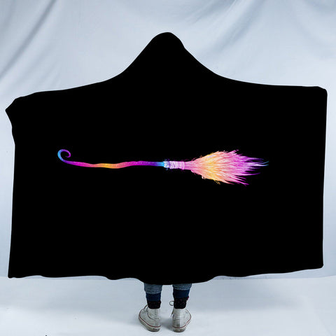 Image of Colorful Gradient Flying Broom SWLM3383 Hooded Blanket