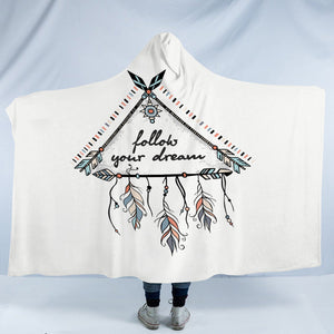 Follow Your Dream Triangle Dreamcatcher SWLM3462 Hooded Blanket