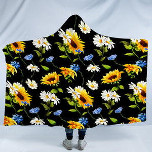 Sunflower & Daisy SWLM3467 Hooded Blanket