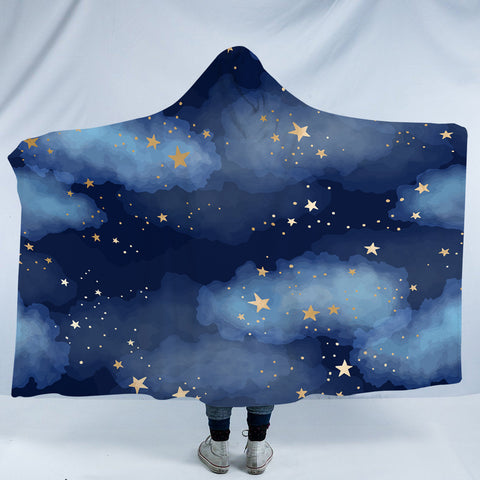 Image of Stars On The Night Sky SWLM3475 Hooded Blanket