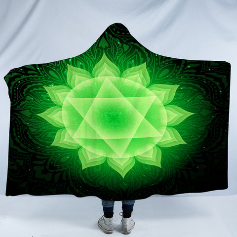 Image of Neon Lotus Mandala SWLM3476 Hooded Blanket