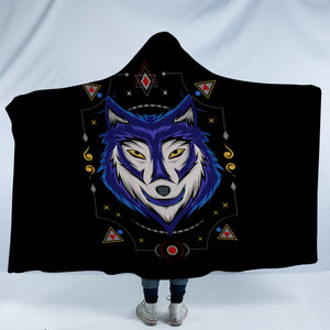 Blue Wolf Bandana SWLM3477 Hooded Blanket