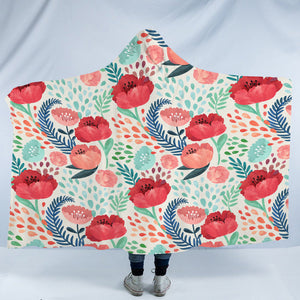 Red & Pink Tulip SWLM3486 Hooded Blanket