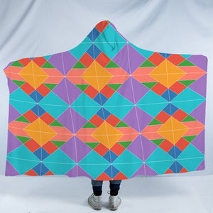 Colorful Triangles in Rhombus SWLM3490 Hooded Blanket