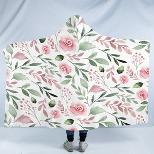 Pink Rose Monogram SWLM3588 Hooded Blanket