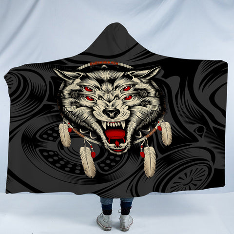 Image of Evil Wolf Dreamcatcher SWLM3590 Hooded Blanket