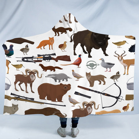 Image of Forest Animal Hunter SWLM3595 Hooded Blanket