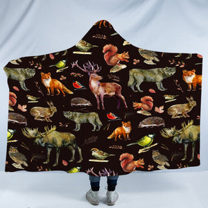 Forest Animals SWLM3599 Hooded Blanket