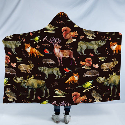 Image of Forest Animals SWLM3599 Hooded Blanket